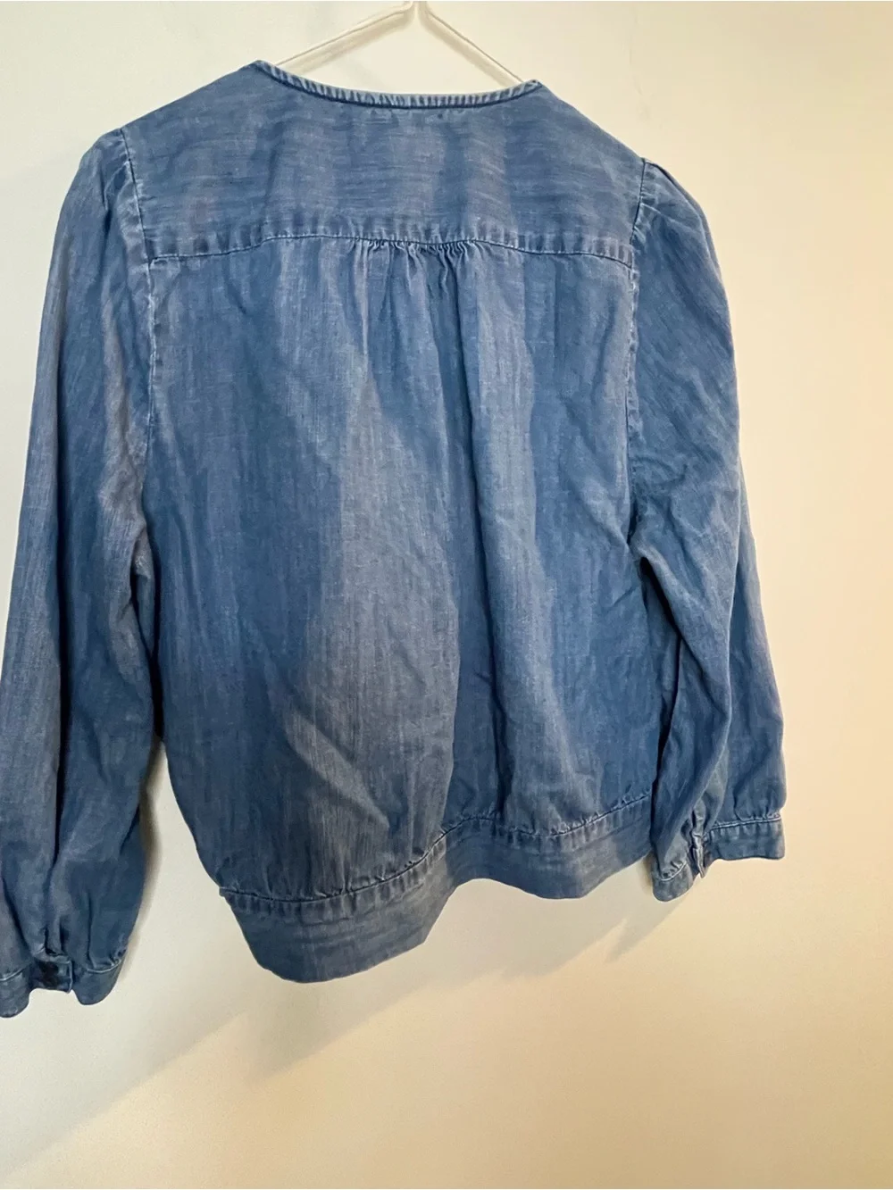 Madewell chambray tie wrap blouse L